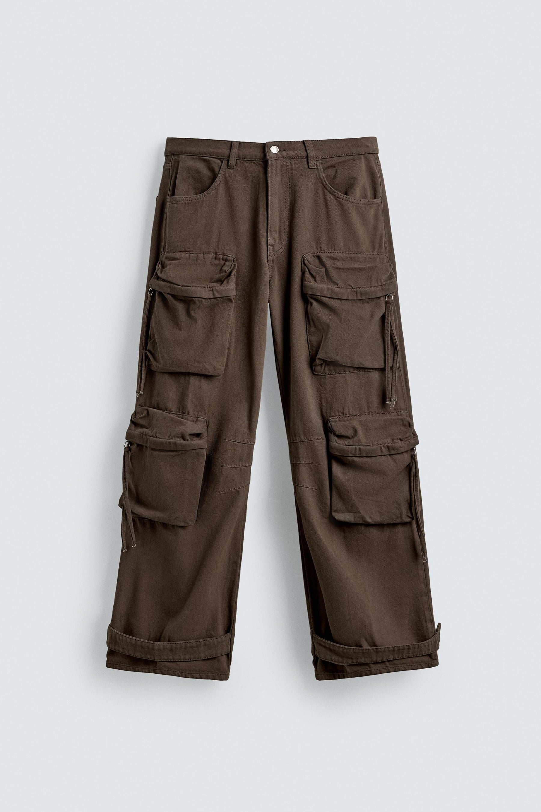 DENIM CARGO TROUSERS WITH POCKETS - Image 7