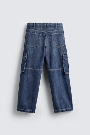 STRAIGHT FIT CARGO JEANS - Image 8