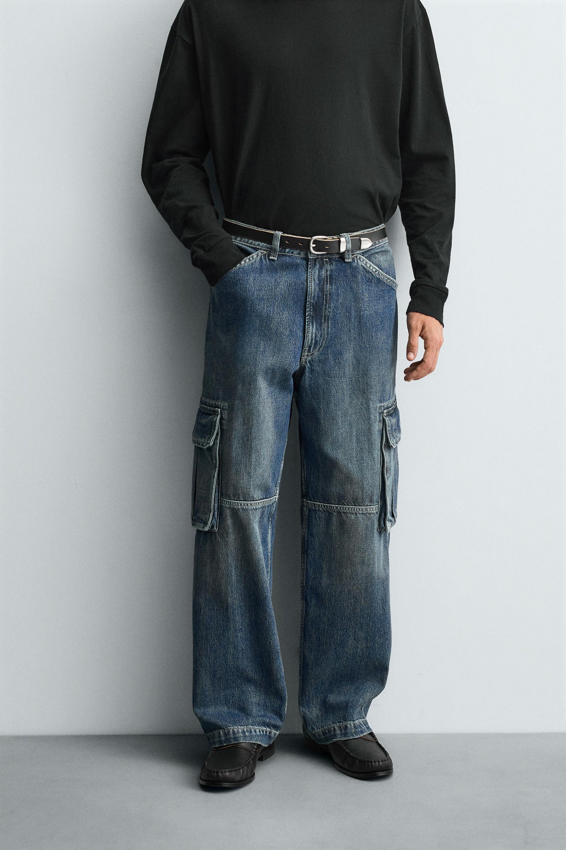 STRAIGHT FIT CARGO JEANS - Image 2
