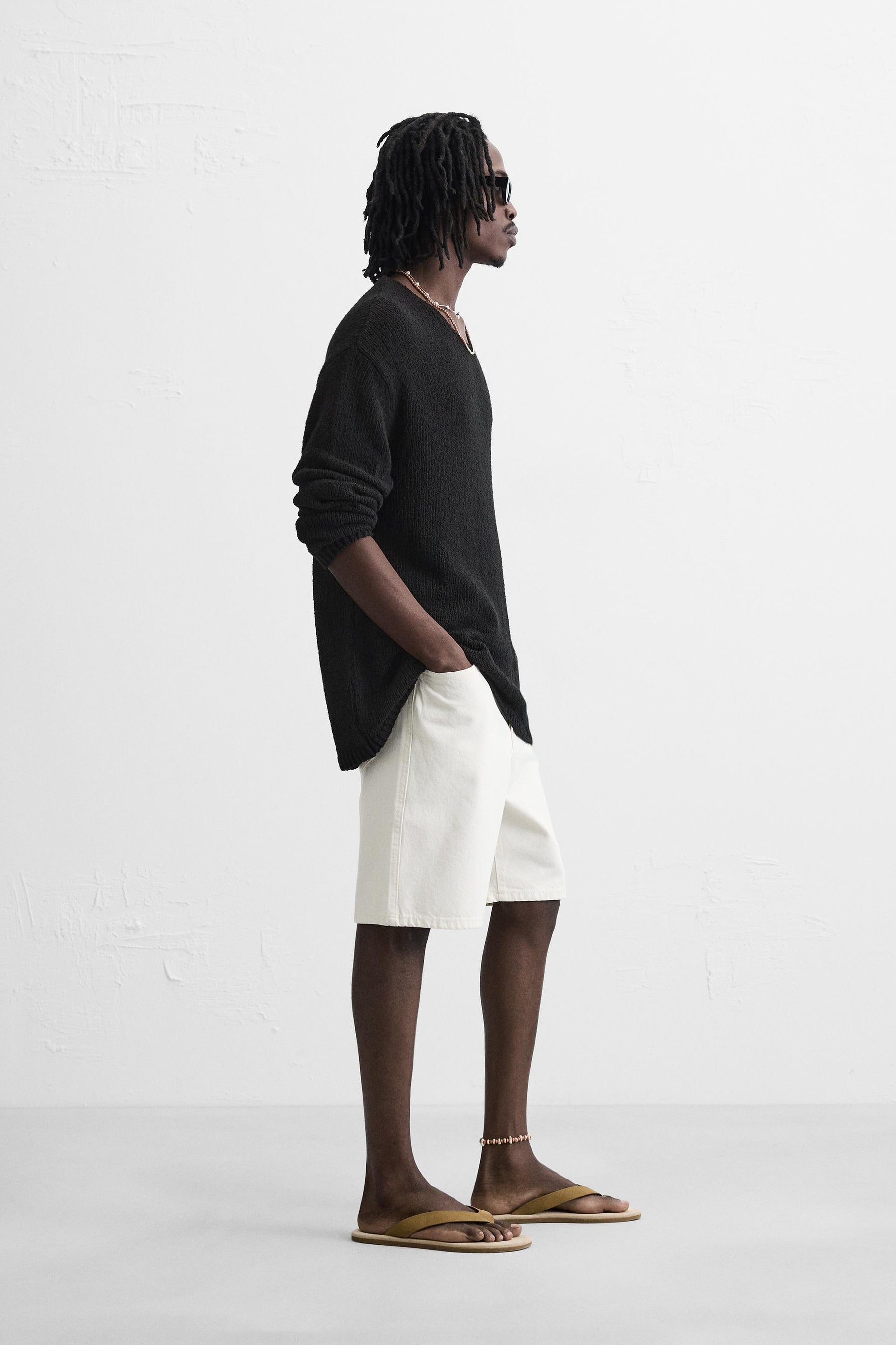 STRAIGHT-LEG DENIM BERMUDA SHORTS - Image 4