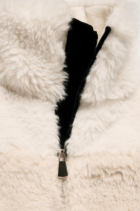 CROPPED FAUX SHEARLING COAT