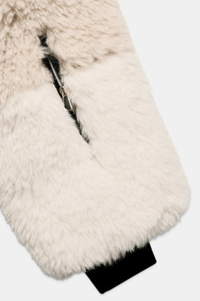 CROPPED FAUX SHEARLING COAT