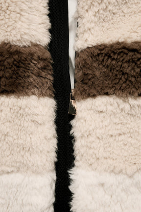CROPPED FAUX SHEARLING COAT