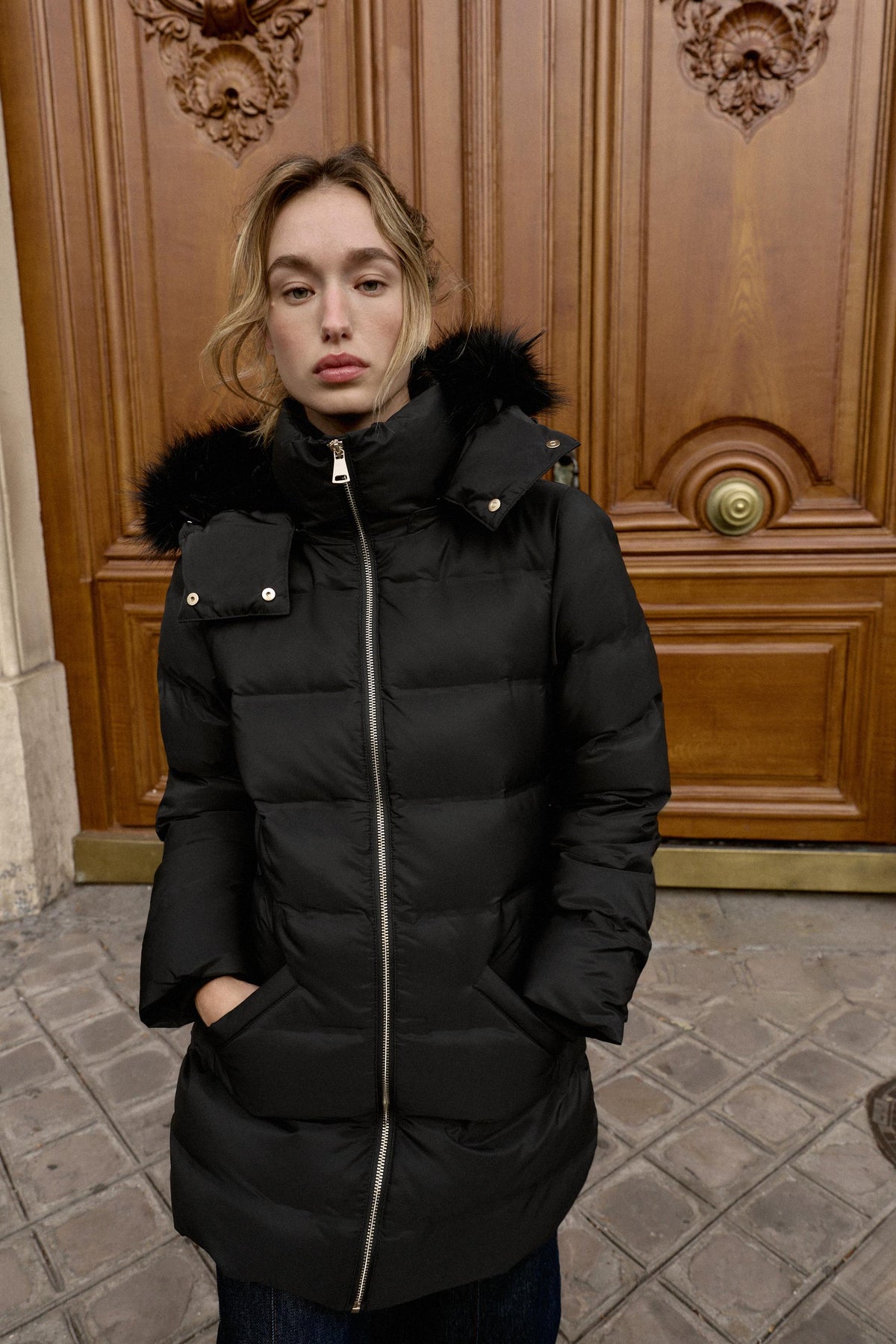WATER-REPELLENT WINDPROOF HOODED PUFFER JACKET - Image 2