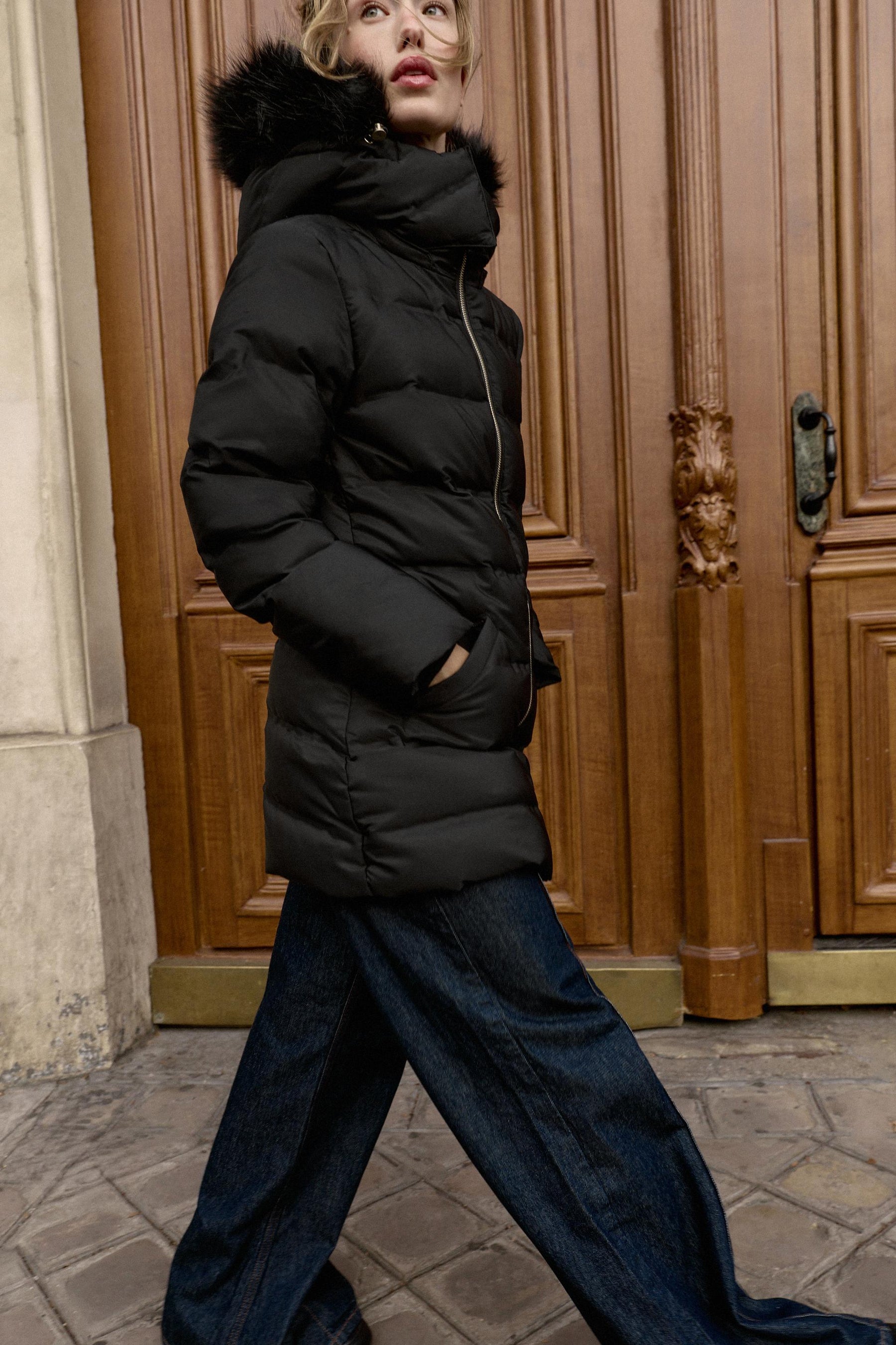 WATER-REPELLENT WINDPROOF HOODED PUFFER JACKET - Image 6