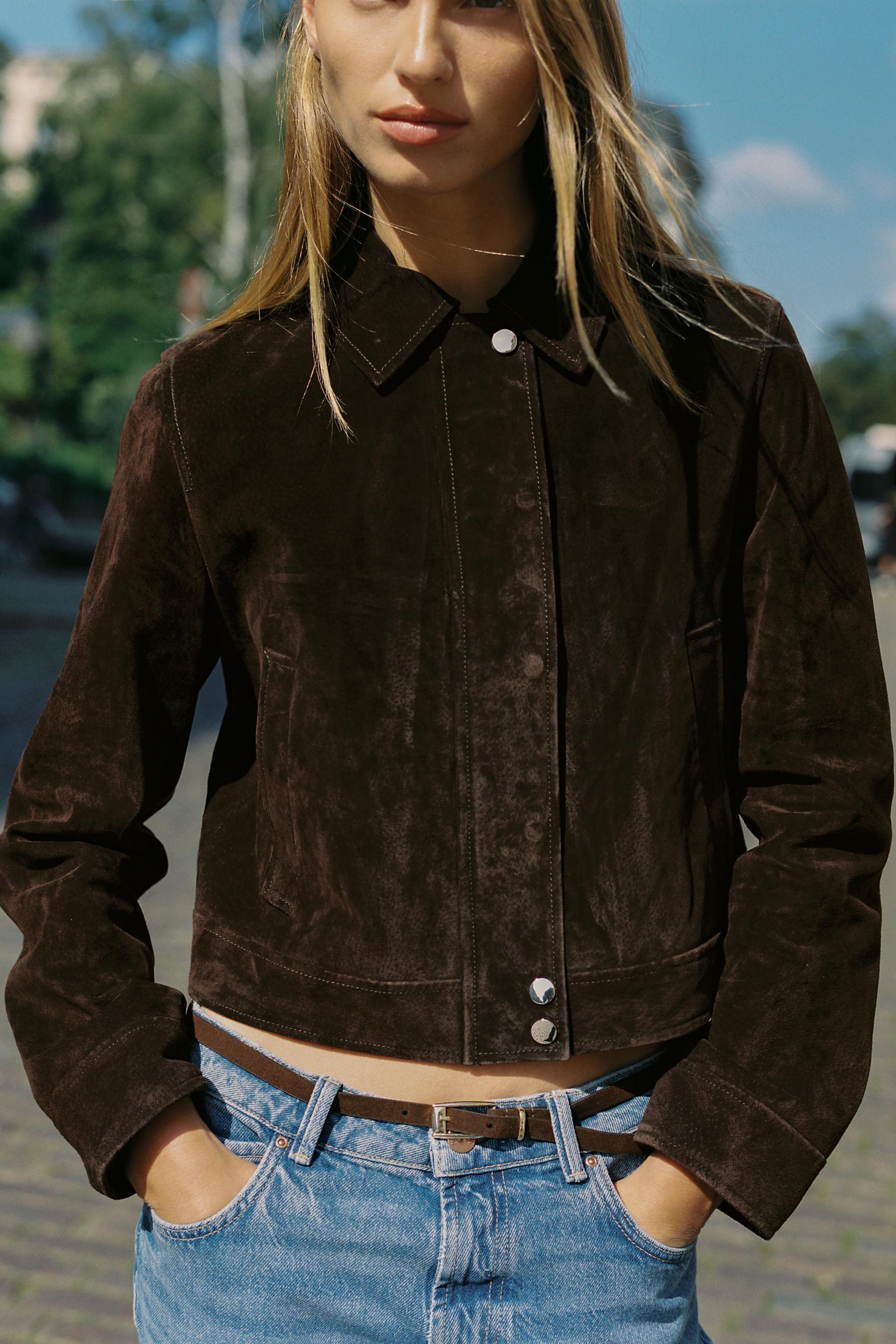 Leather Cropped Jacket