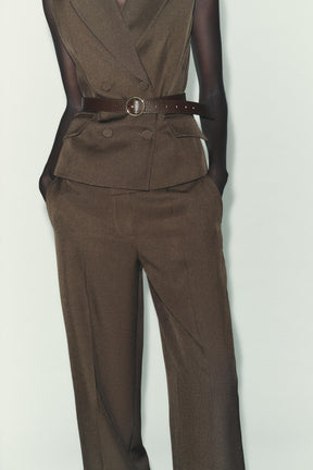 STRAIGHT-LEG HIGH-WAIST TROUSERS