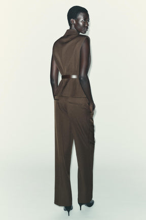 STRAIGHT-LEG HIGH-WAIST TROUSERS