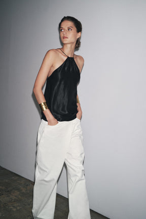 Pleated Cotton Trousers