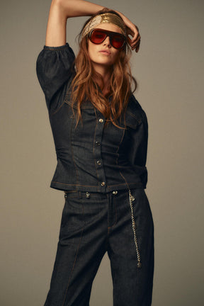 BOOTCUT DENIM TROUSERS