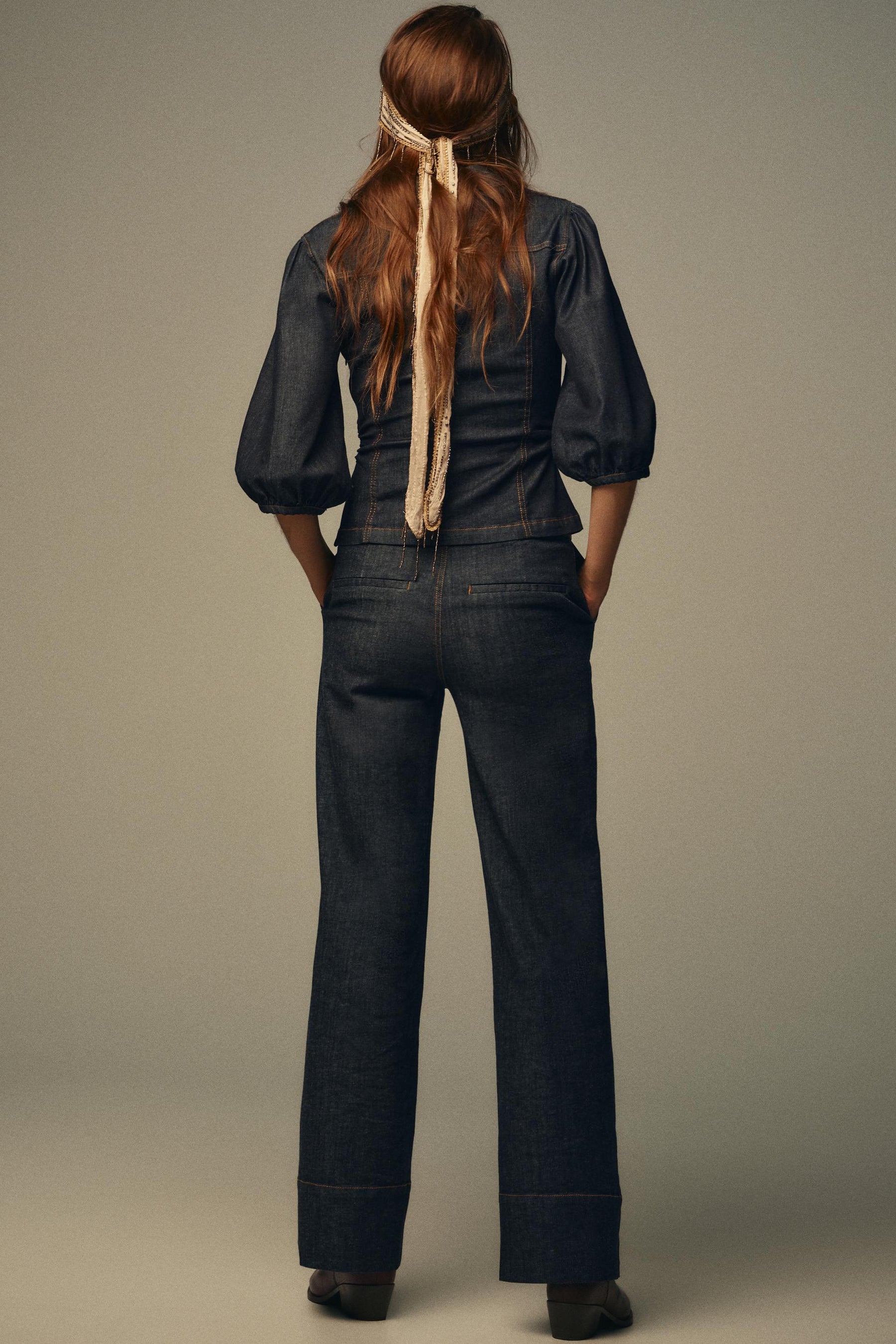 BOOTCUT DENIM TROUSERS