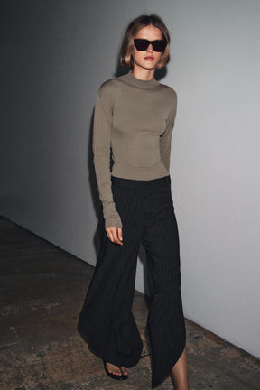 Pinstriped Trousers with Vents