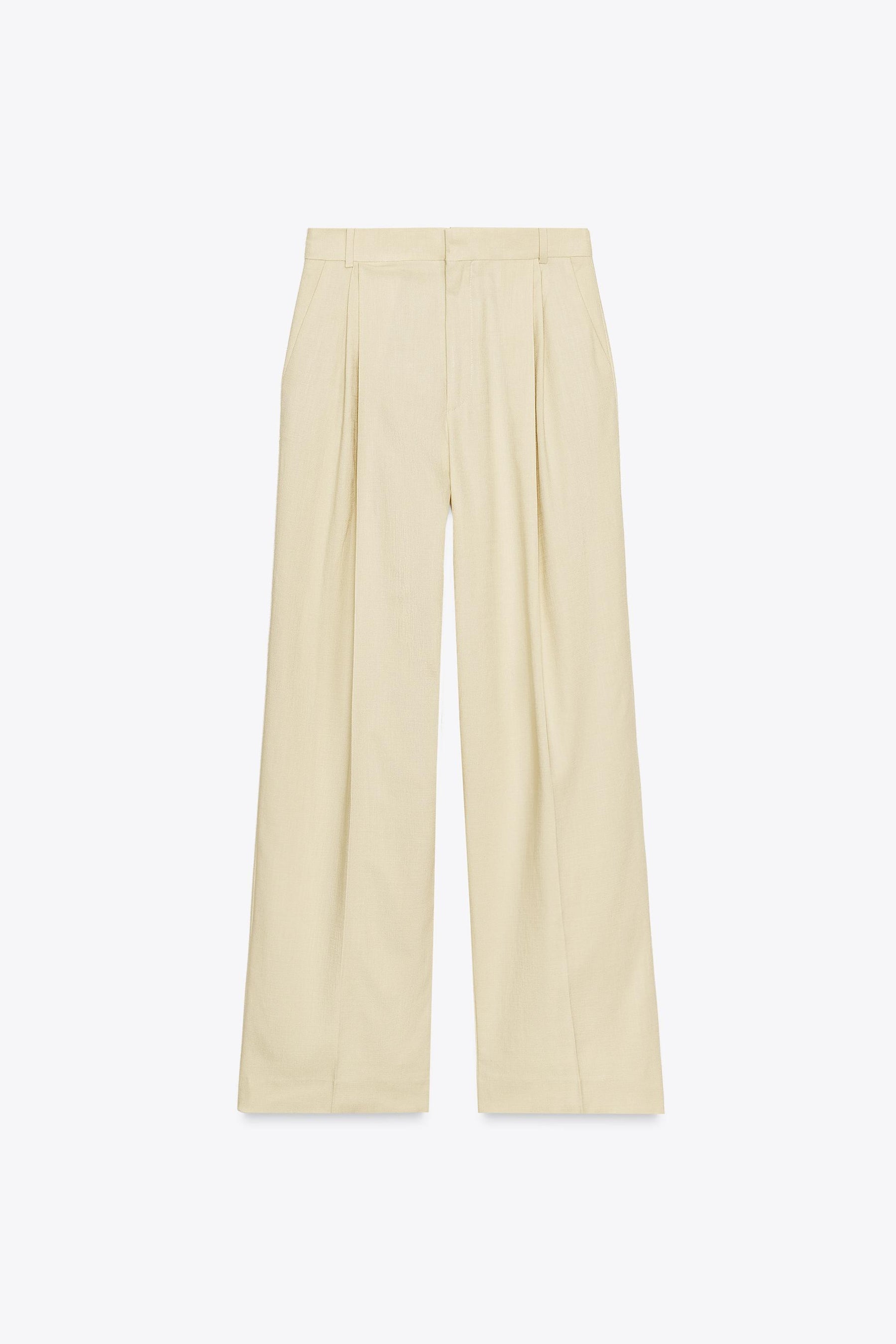 WIDE-LEG DARTED TROUSERS