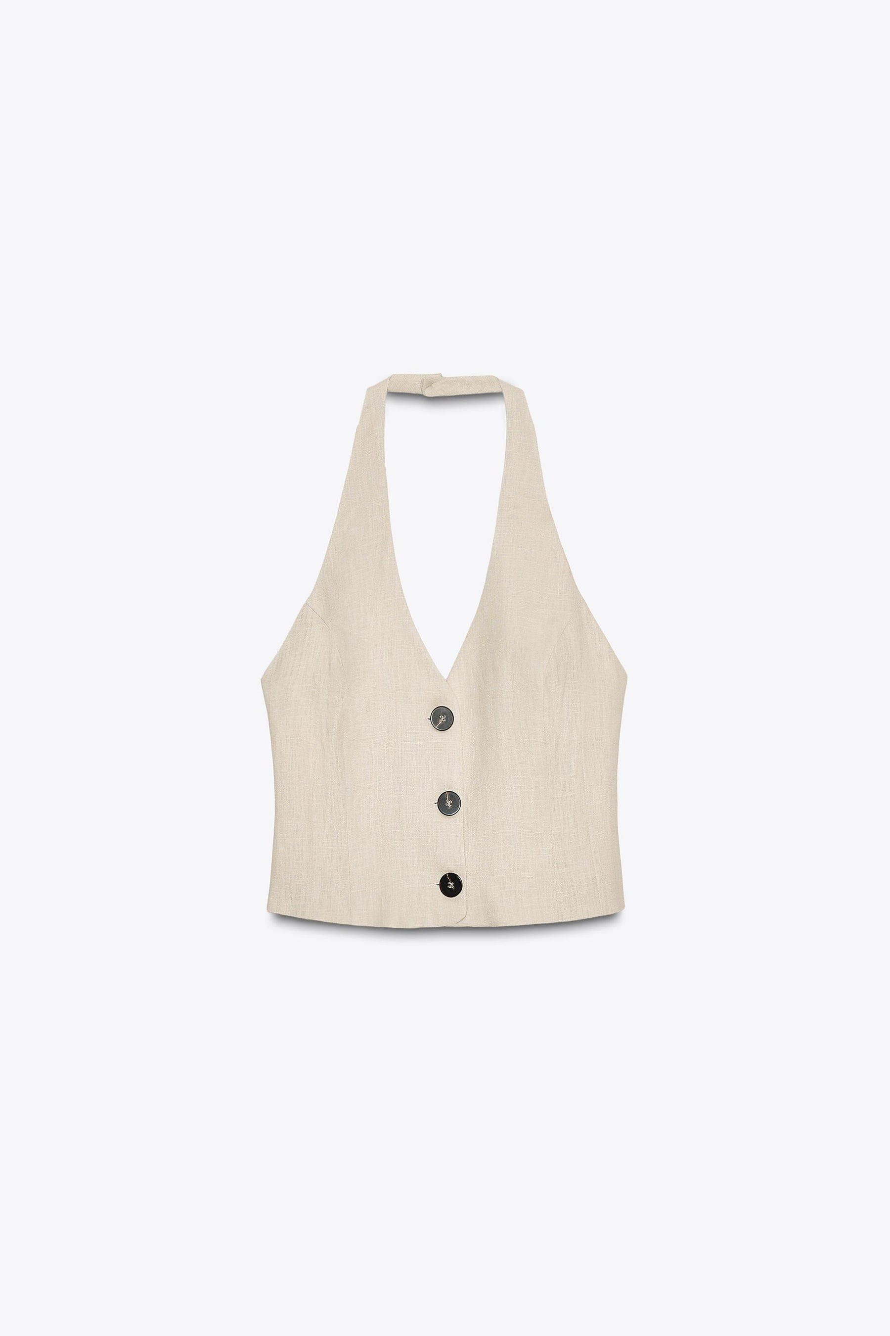 LINEN HALTER TOP