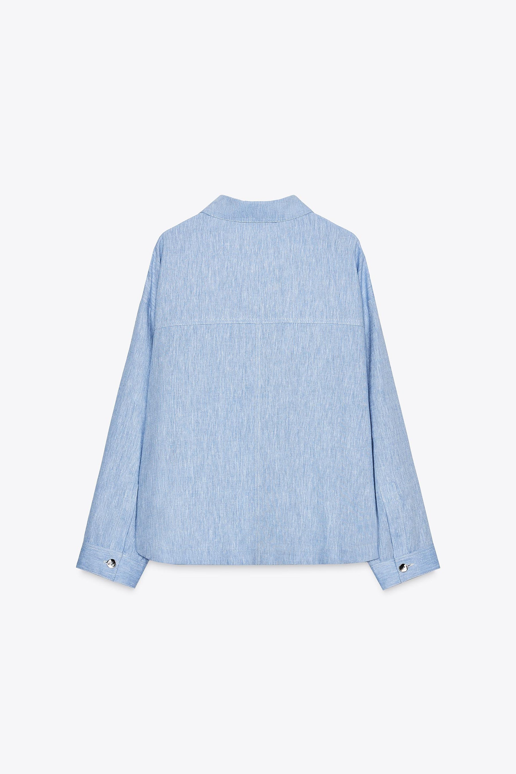 LINEN BLEND OVERSHIRT - Image 8