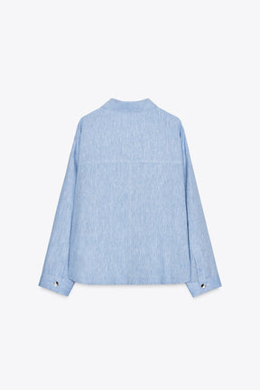 LINEN BLEND OVERSHIRT - Image 8