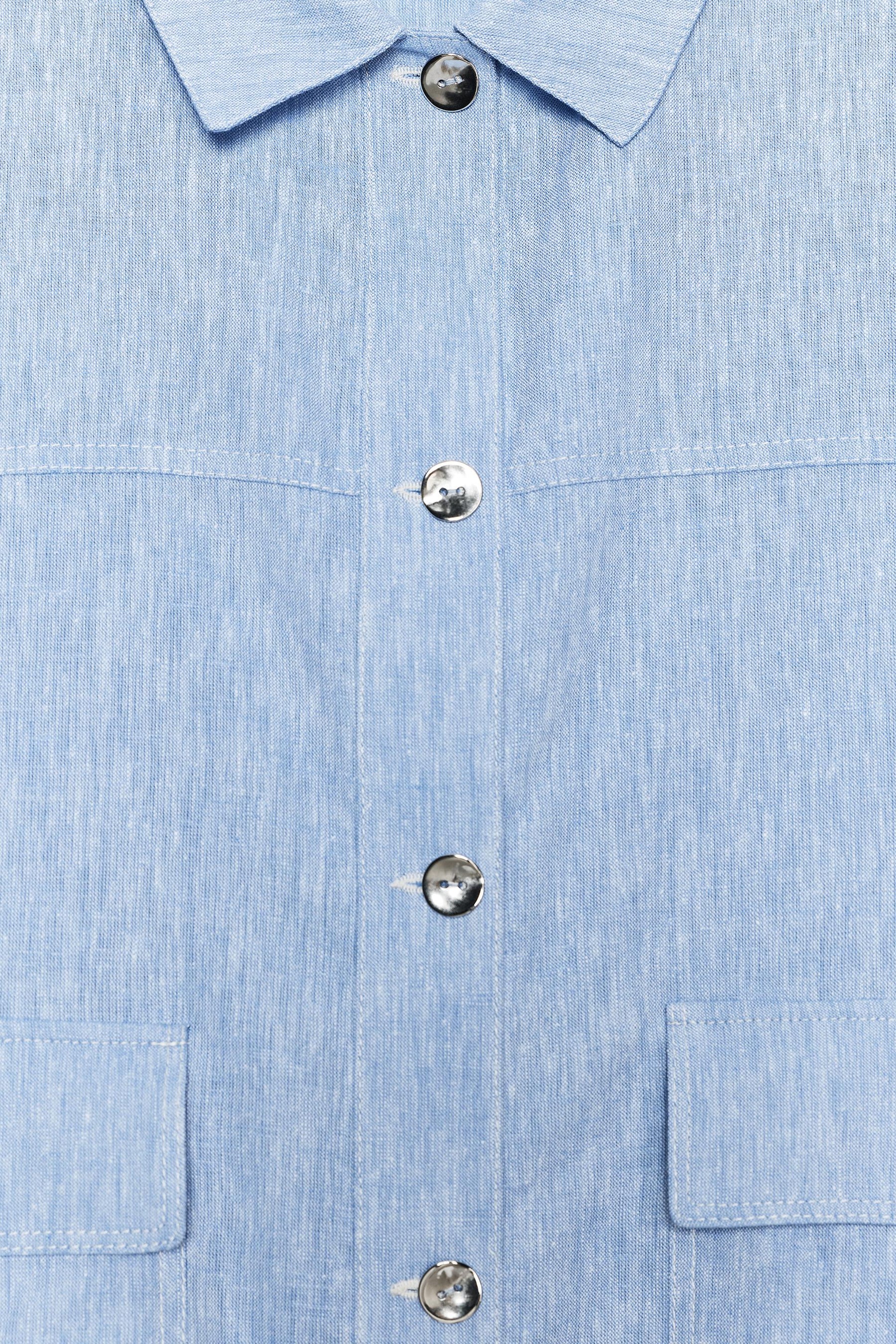 LINEN BLEND OVERSHIRT - Image 9