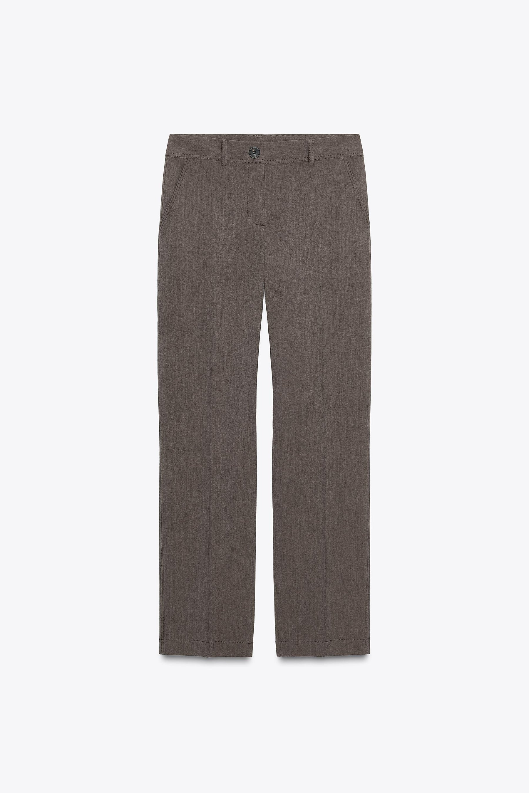 STRAIGHT-LEG TROUSERS WITH TOPSTITCHING