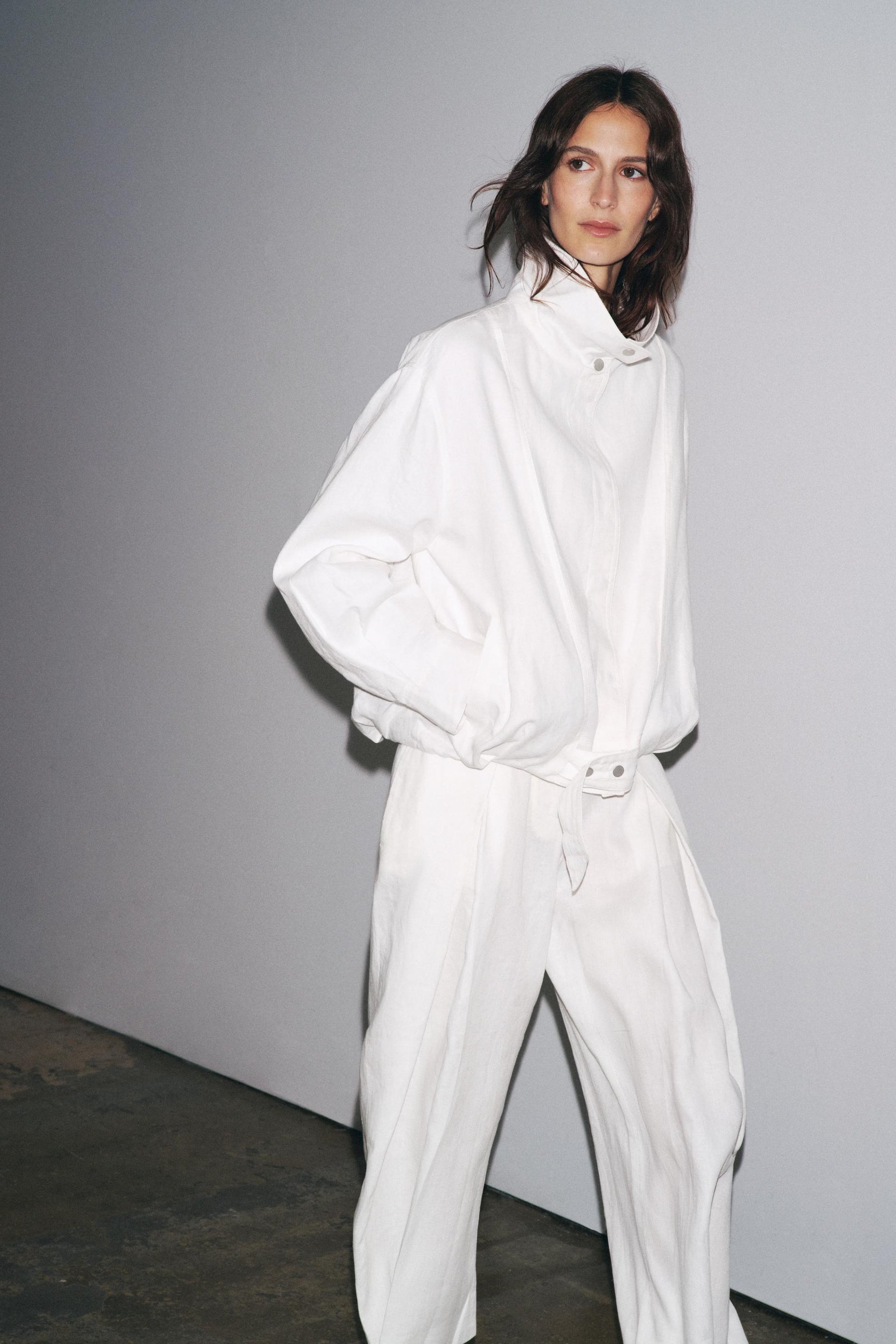 100% LINEN ZW COLLECTION BOMBER JACKET - Image 2