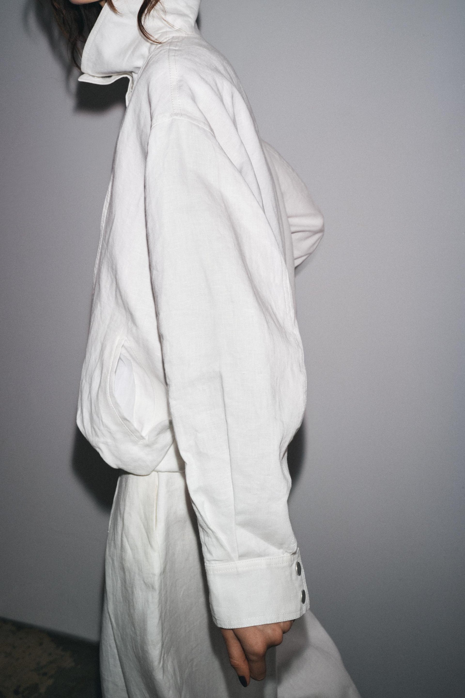 100% LINEN ZW COLLECTION BOMBER JACKET - Image 3