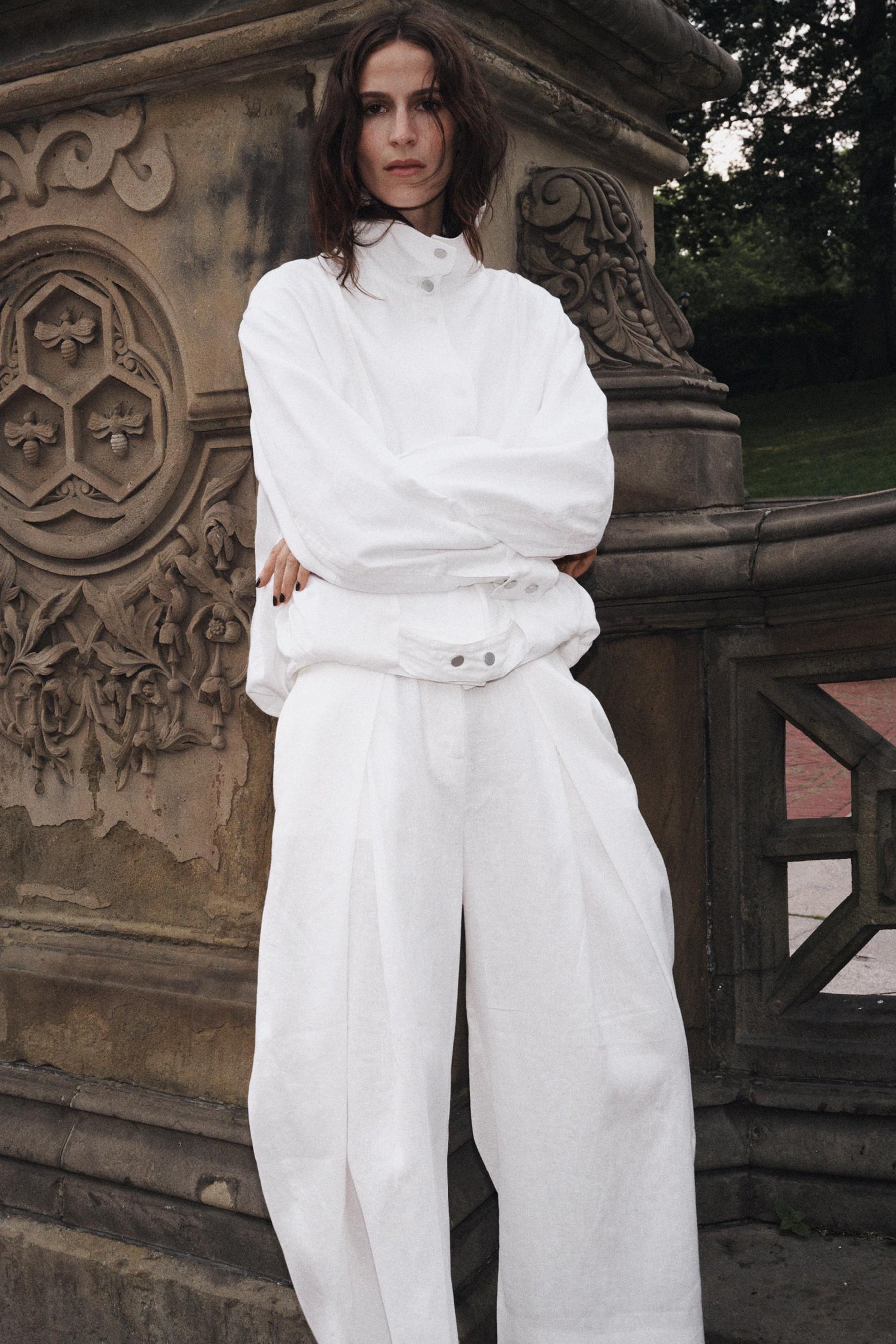 100% LINEN ZW COLLECTION BOMBER JACKET - Image 8