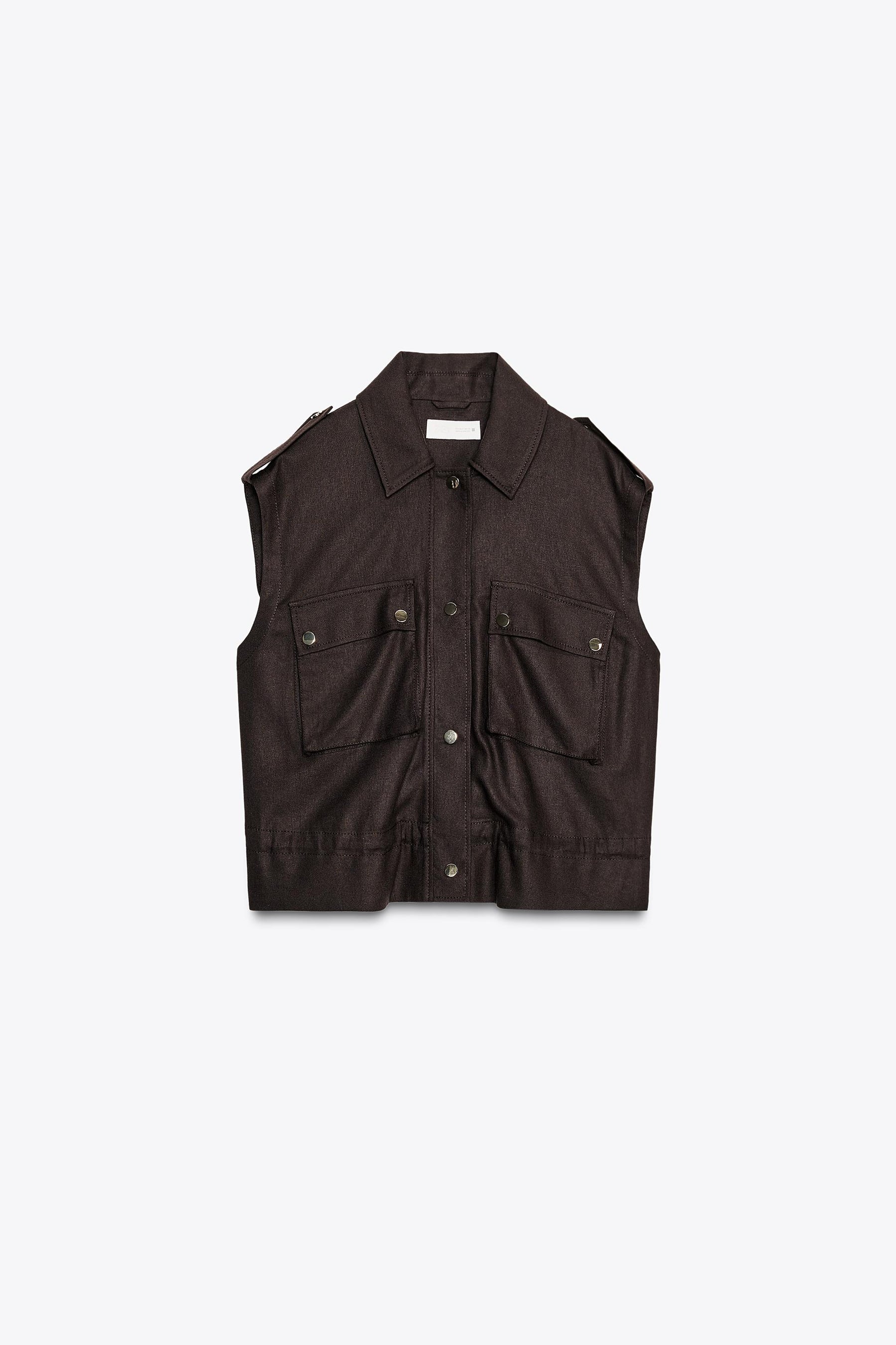 CARGO WAISTCOAT WITH LINEN - Image 6