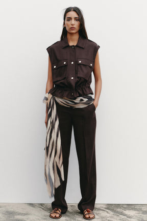 CARGO WAISTCOAT WITH LINEN - Image 1
