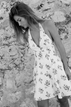 FLORAL PRINT HALTER MINI DRESS - Image 3