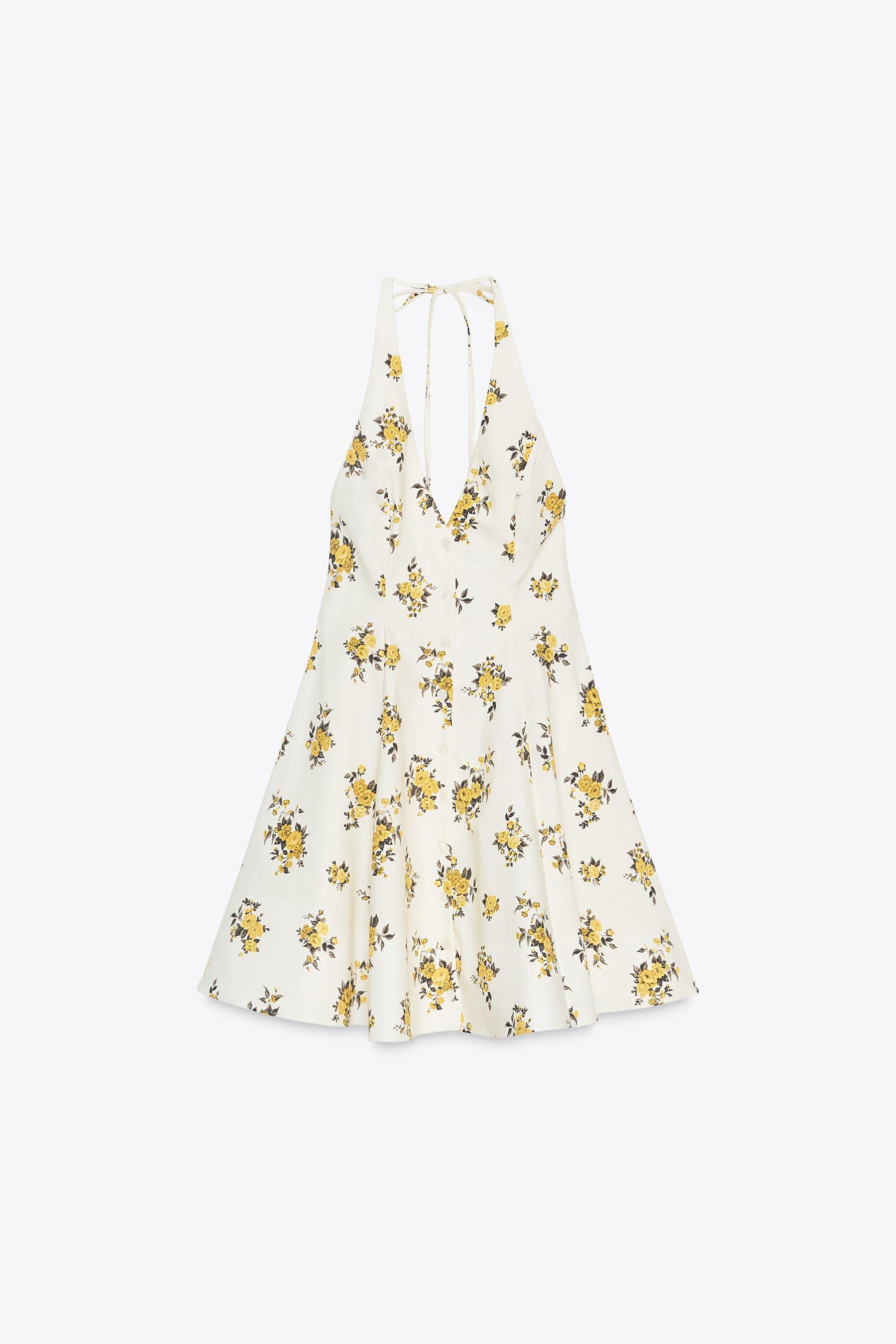 FLORAL PRINT HALTER MINI DRESS - Image 5