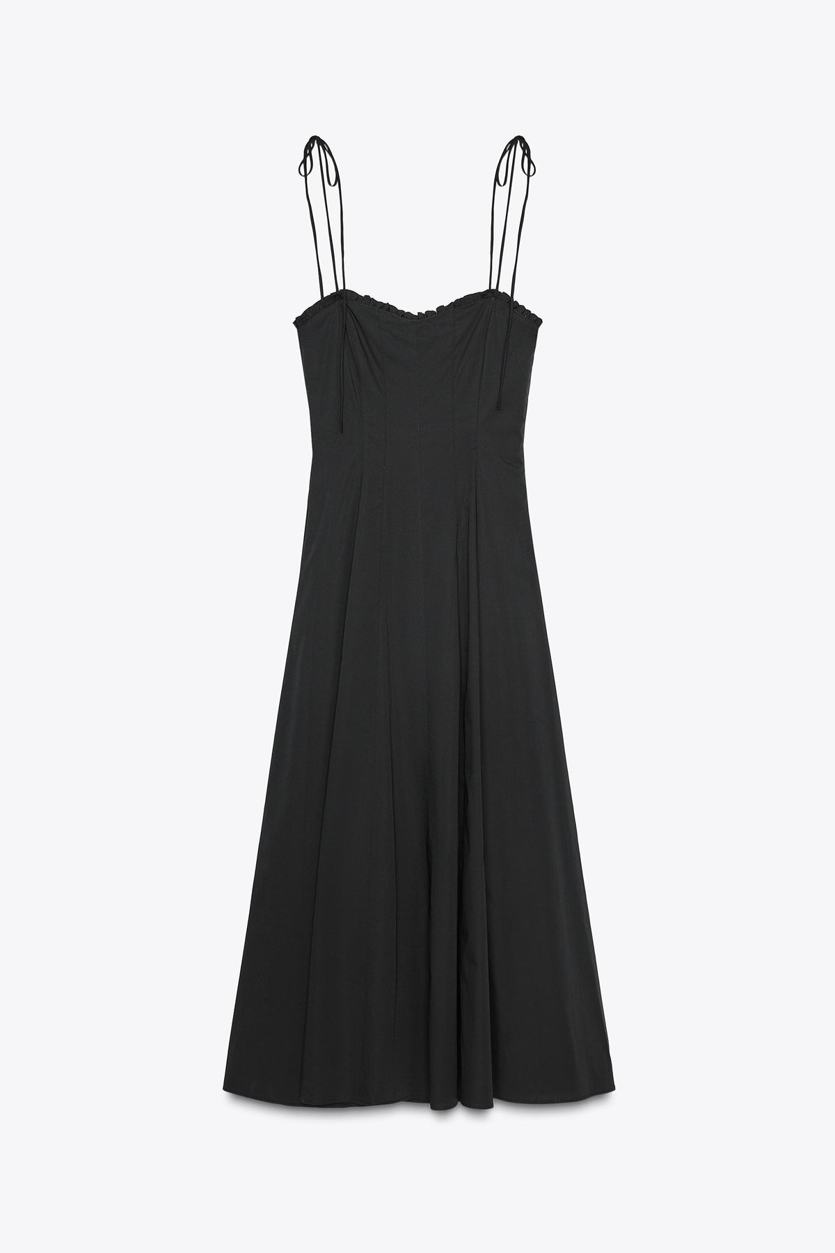 RUFFLE POPLIN MIDI DRESS - Image 2