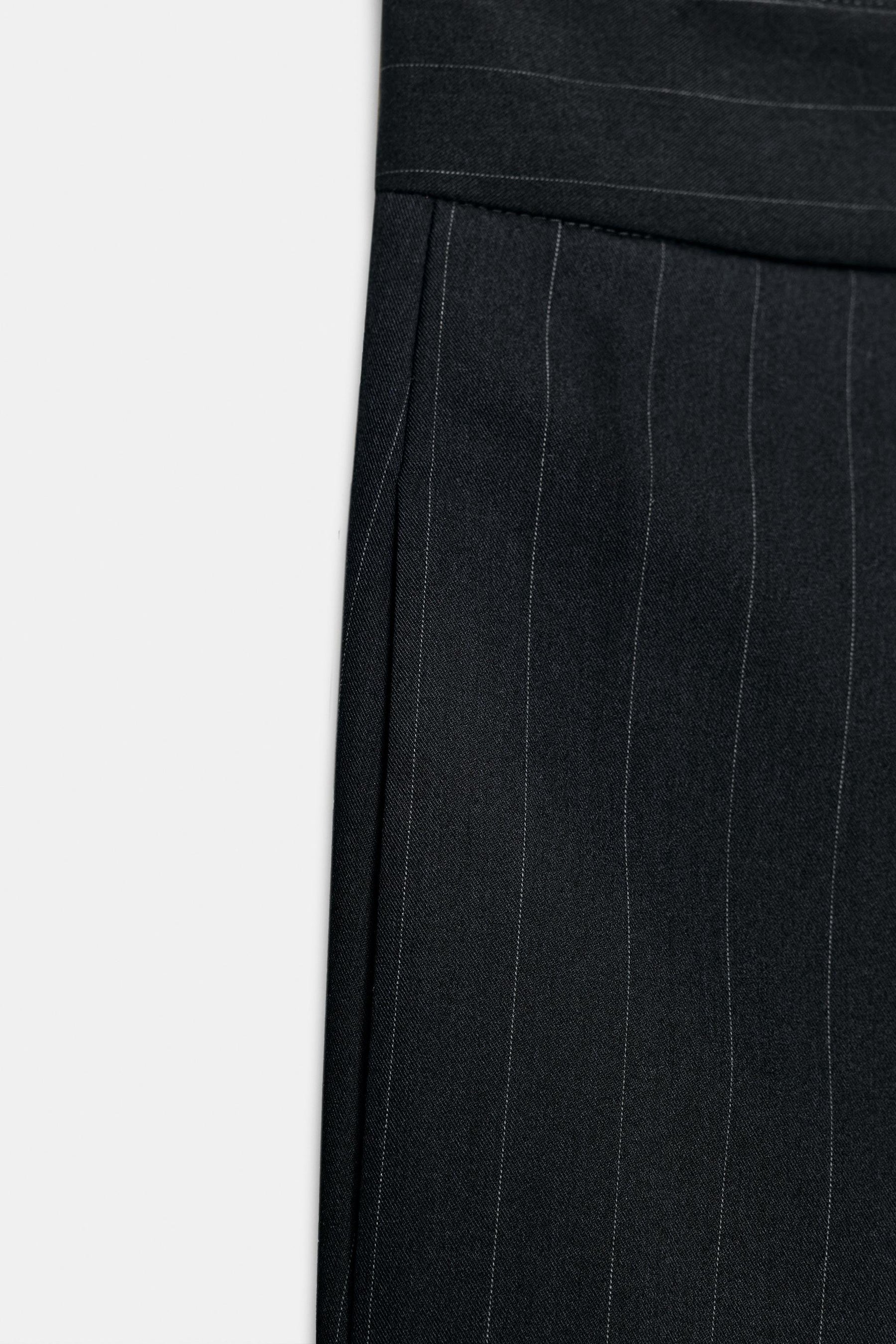 Pinstripe Wide-Leg Trousers