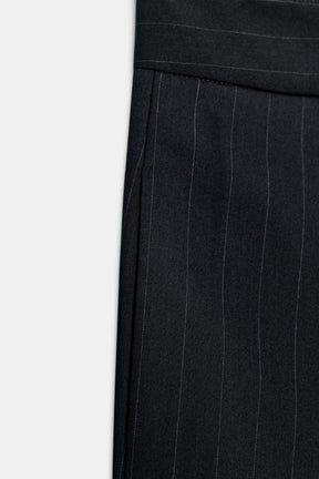 Pinstripe Wide-Leg Trousers