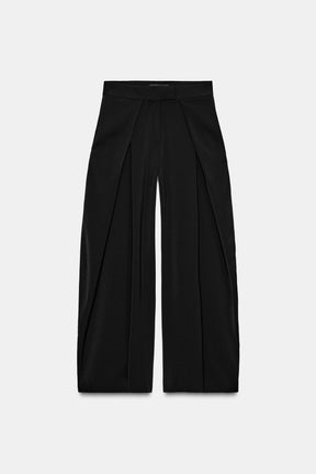 Pleated Wide-Leg Trousers