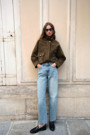 Héich Taille Regular Jeans 