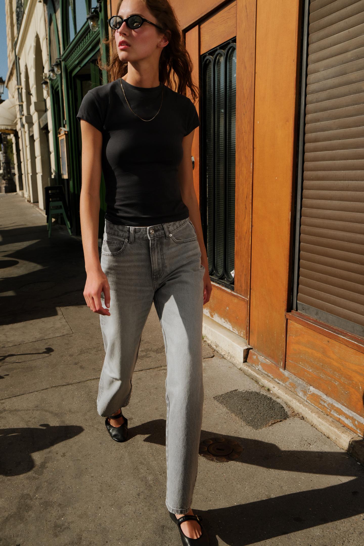 Héich Taille Regular Jeans 