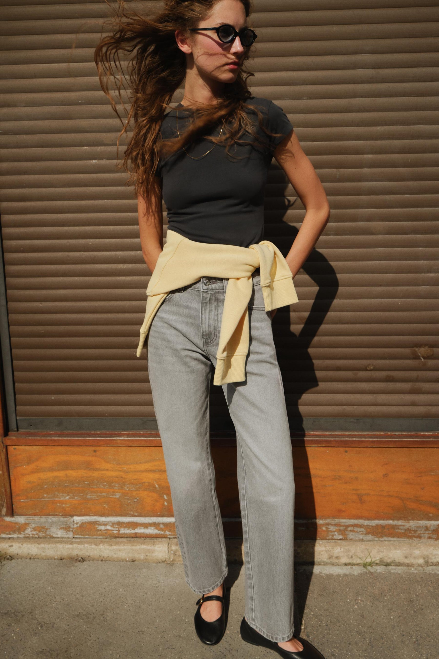 Héich Taille Regular Jeans 