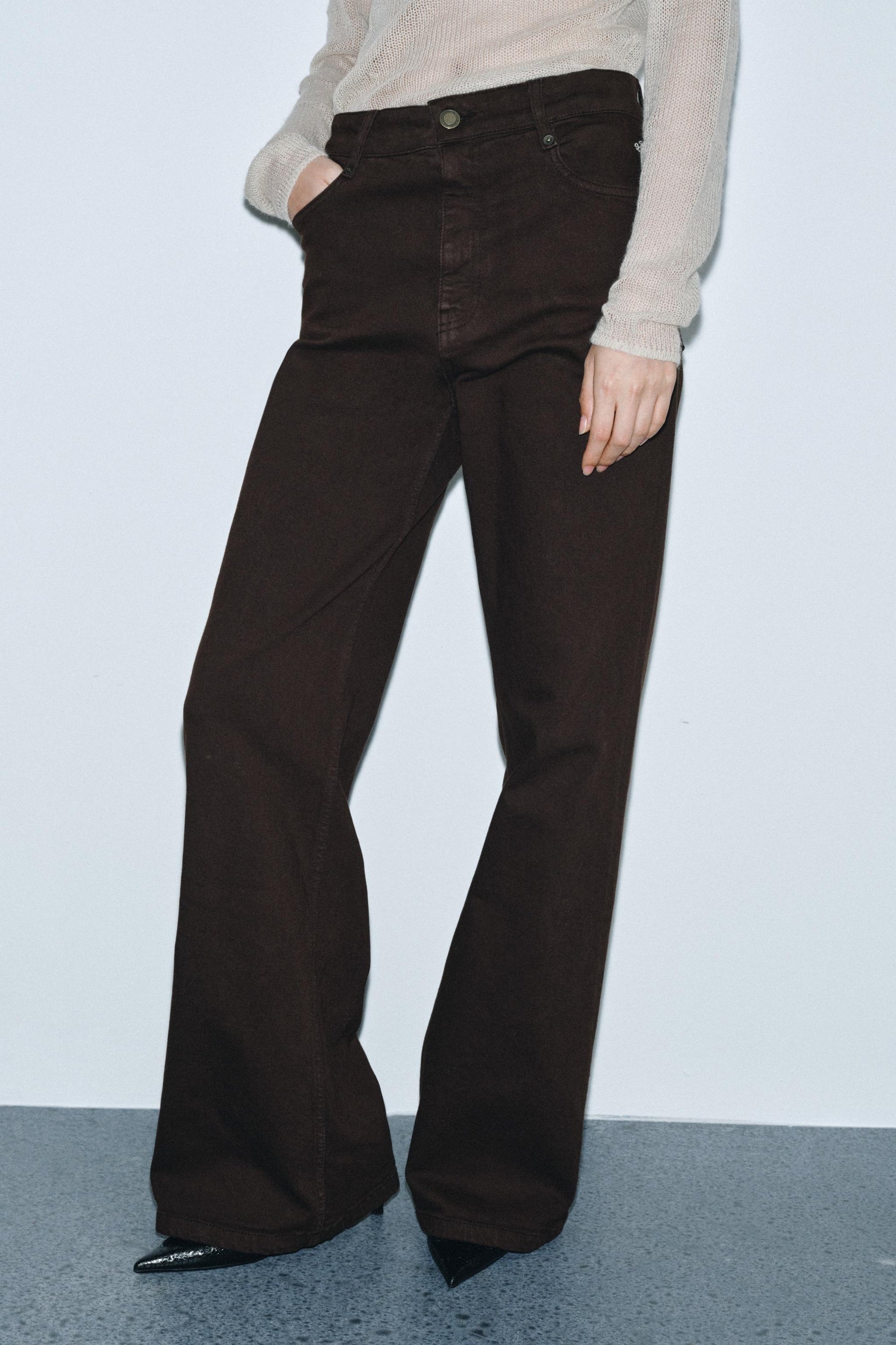 Breet Jeans mat héijer Taille 