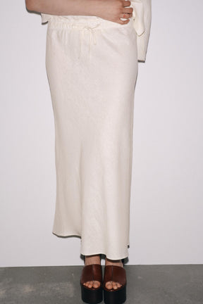 LINEN MIDI SKIRT