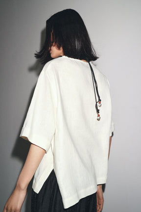 Linen Short Sleeve Top