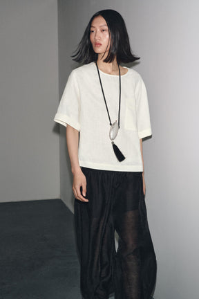 Linen Short Sleeve Top
