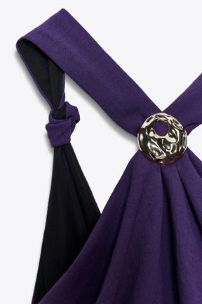 MIDI DRESS WITH KNOT AND HARDWARE - Image 6