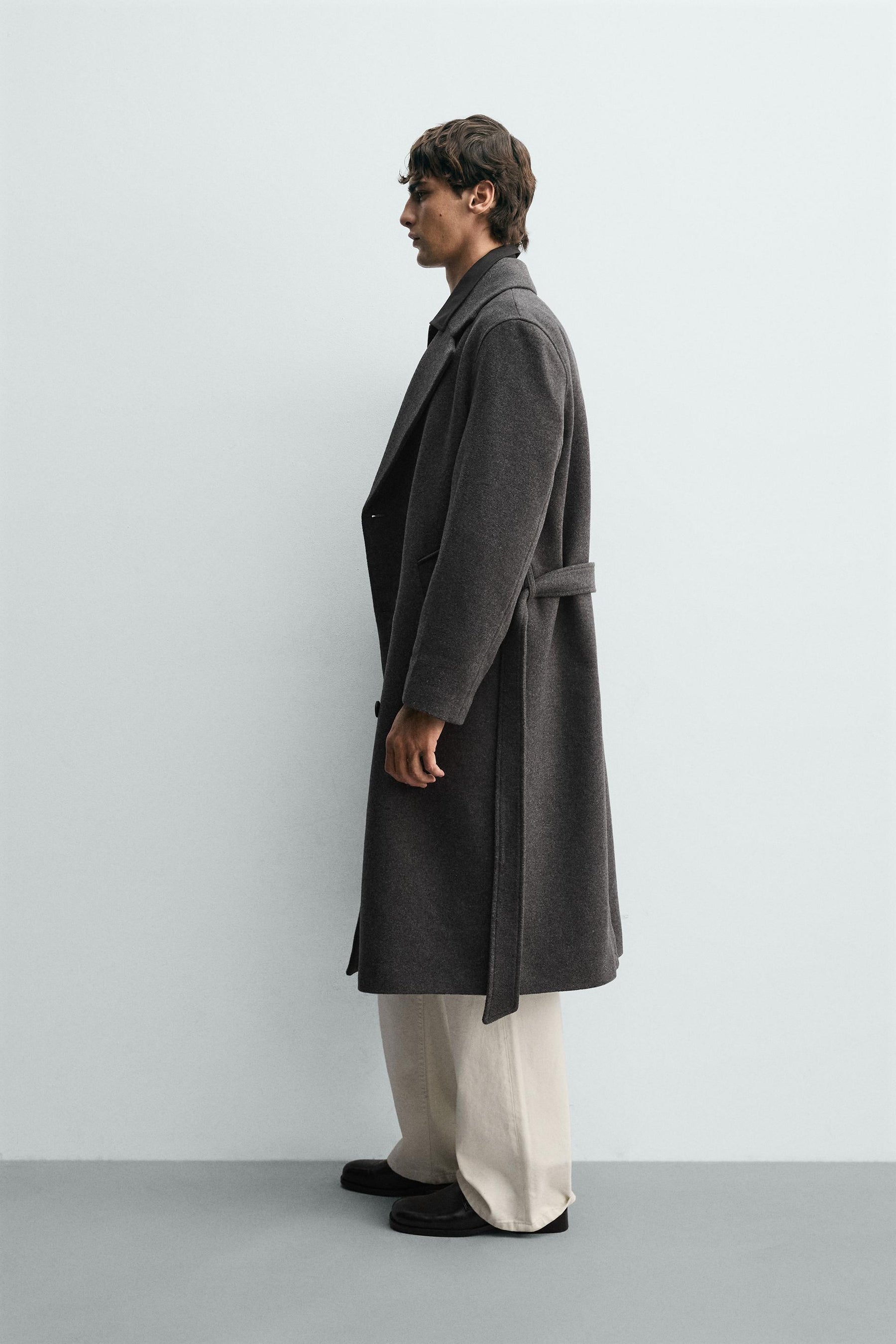 Belted Wool Blend Coat