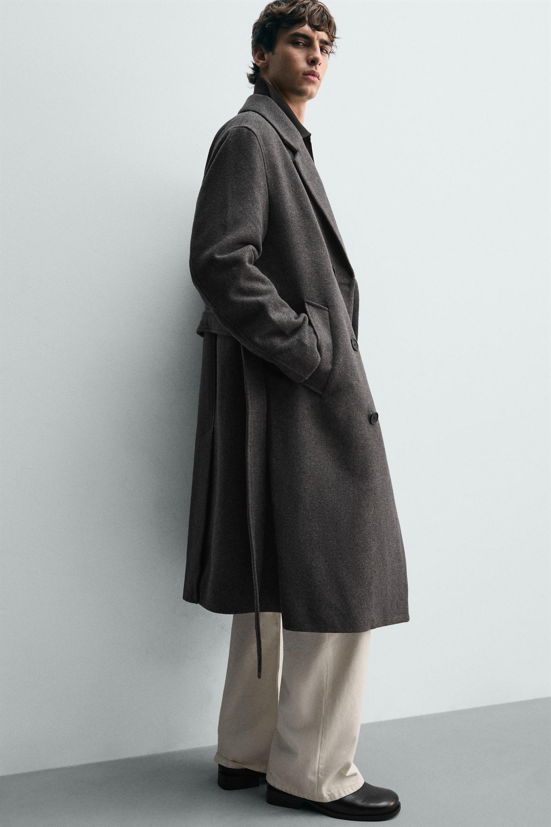 Belted Wool Blend Coat