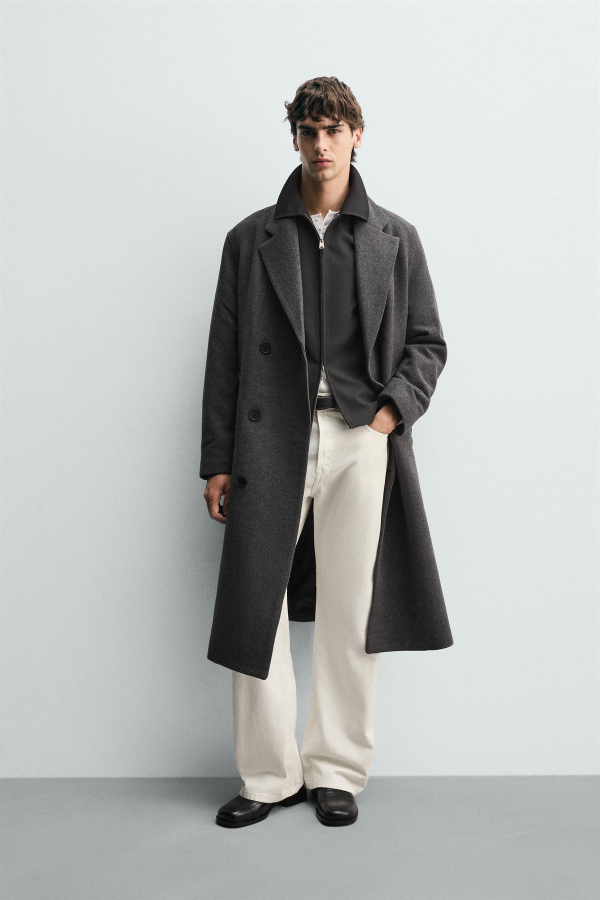 Belted Wool Blend Coat