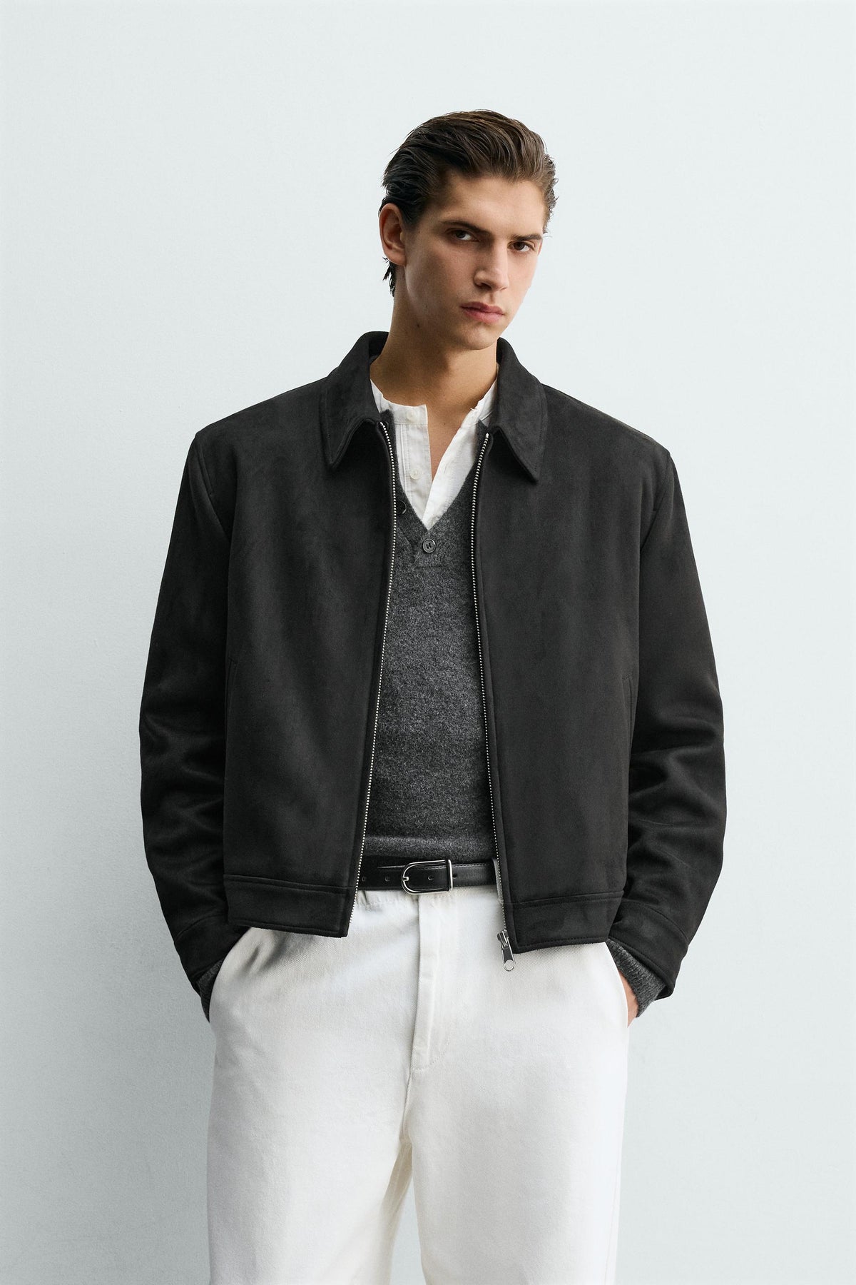 CROPPED FIT FAUX SUEDE JACKET - Image 2