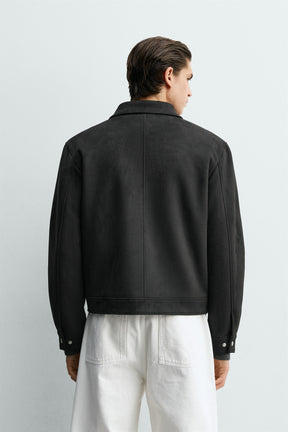 CROPPED FIT FAUX SUEDE JACKET - Image 3