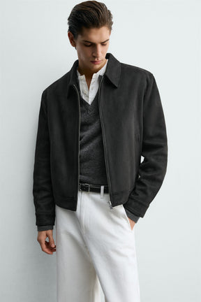 CROPPED FIT FAUX SUEDE JACKET - Image 5