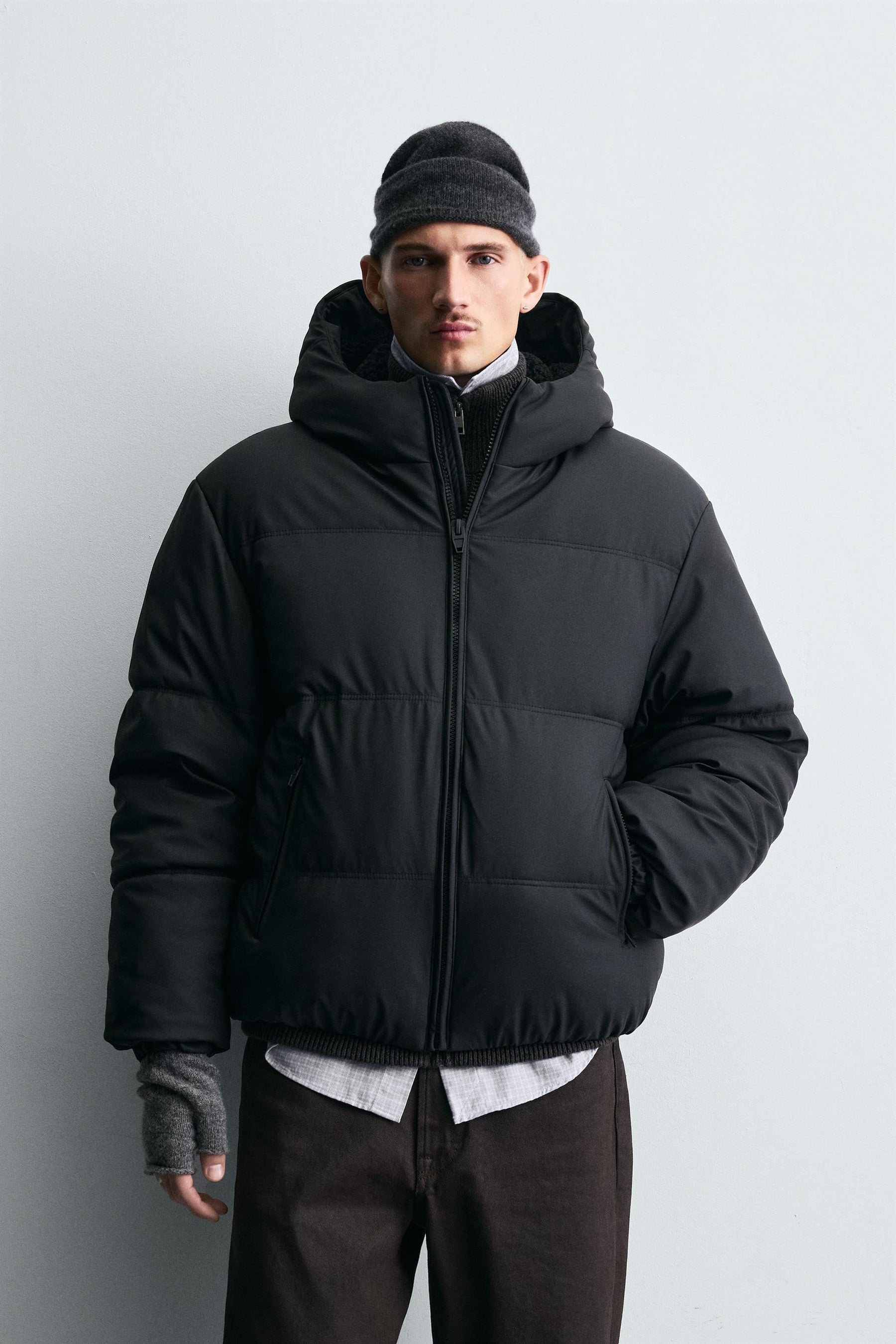 RUBBERISED CONTRAST PUFFER JACKET - Image 2