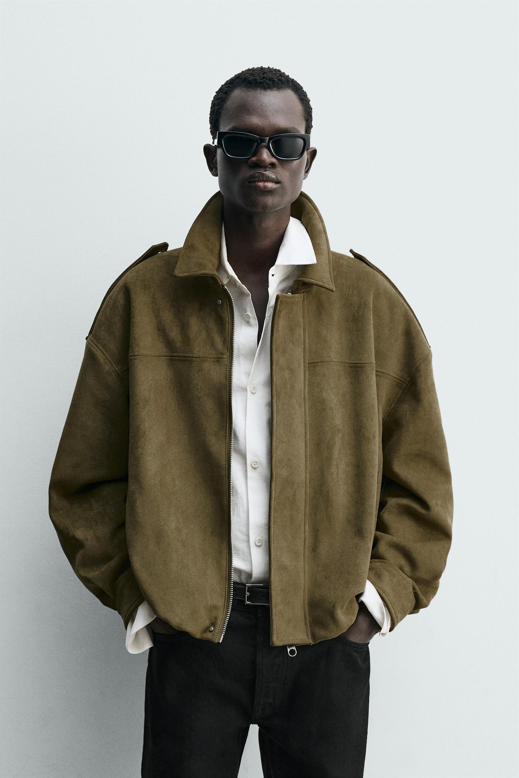 Faux Suede Cropped Jacket