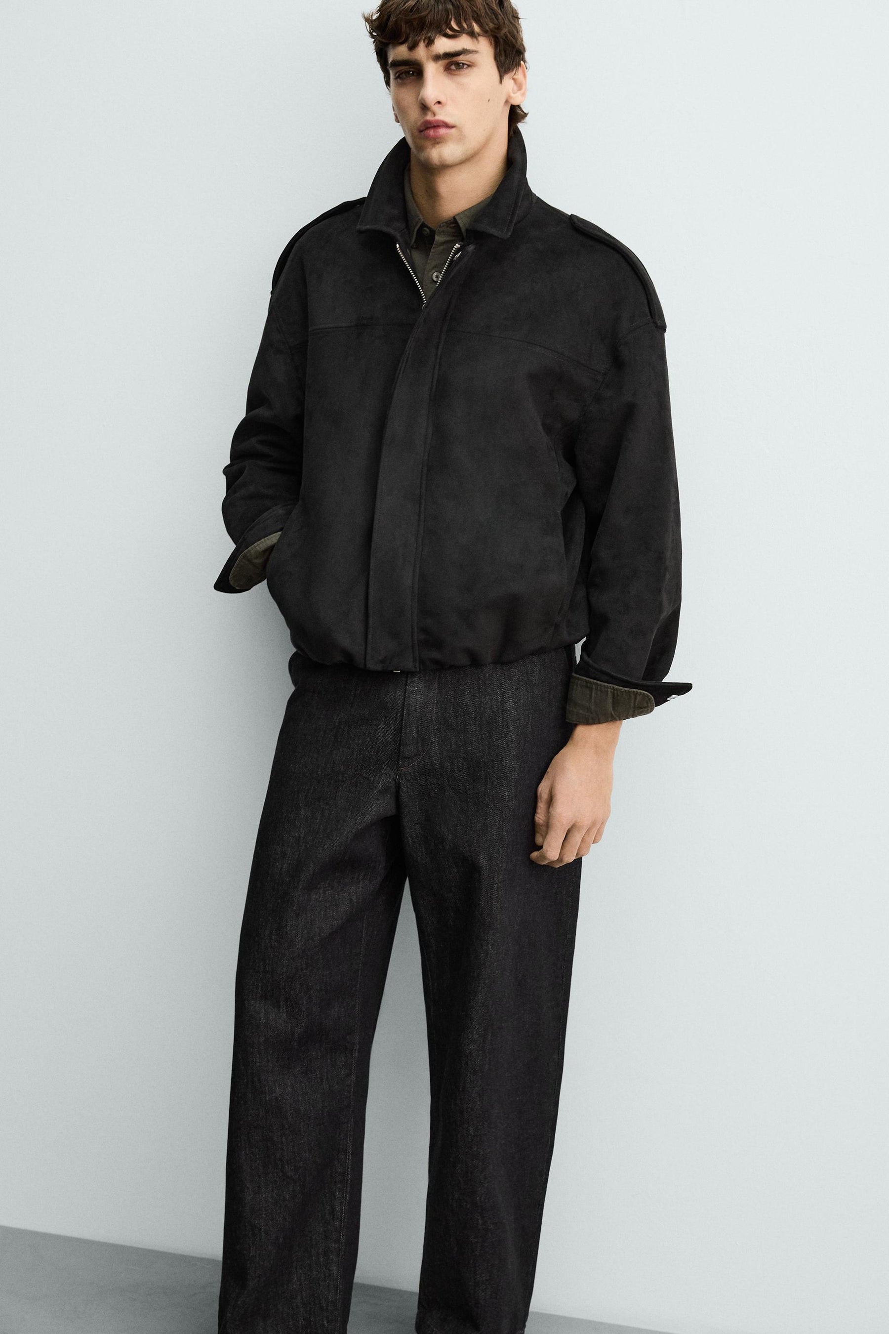 Faux Suede Cropped Jacket